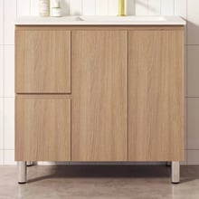 Byron 900mm Light Oak Freestanding Vanity with Removable Kickboard
